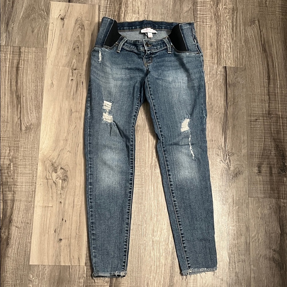 Isabel Maternity by Ingrid & Isabel Distressed Denim Skinny Jeans